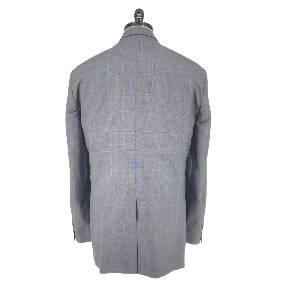 Corporate Image Tailored 42L Wool Blazer Mens Size Gray Glen Plaid Jacket *Flaw - Picture 3 of 10